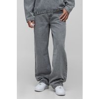 Tall lockere Jeans mit Acid-Waschung - Schwarz - 38, Schwarz von boohooman