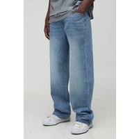 Tall lockere Jeans mit Strass - Grau - 32, Grau von boohooman
