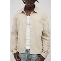 Tall B Embroidered Boxy Oversized Bungee Hem Poplin Shirt - Grau - XL, Grau von boohooman