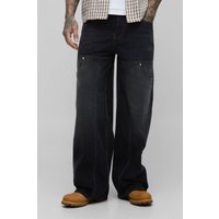 Tall lockere Jeans - Grau - 36, Grau von boohooman