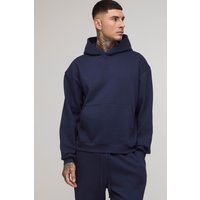 Tall kastiger Basic Hoodie - Blau - L, Blau Tall kastiger Basic Hoodie - Blau - L, Blau von boohooman