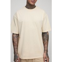 Tall Basic Oversize Rundhals T-Shirt - Taupe - L, Taupe von boohooman