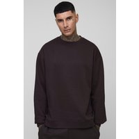Tall Basic Oversize Rundhals-Sweatshirt - Braun - M, Braun von boohooman