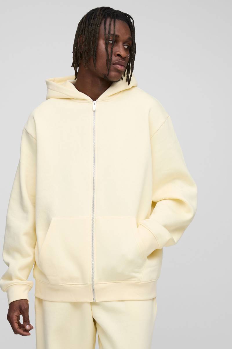 Tall Basic Oversize Hoodie mit Reißverschluss - Gelb - S, Gelb von boohooman