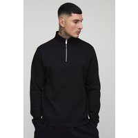 Tall Basic Sweatshirt mit Trichterkragen und Reißverschluss - Schwarz - M, Schwarz von boohooman