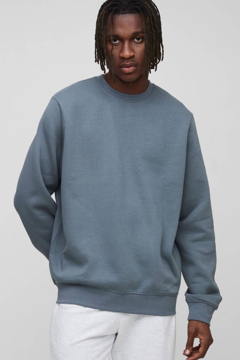Tall Basic Rundhals-Sweatshirt - Grau - 2XL, Grau von boohooman