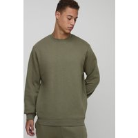 Tall Basic Rundhals-Sweatshirt - Khaki - M, Khaki Tall Basic Rundhals-Sweatshirt - Khaki - M, Khaki von boohooman