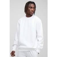 Tall Basic Rundhals-Sweatshirt - Weiß - L, Weiß von boohooman