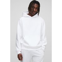 Tall kastiger Basic Hoodie - Weiß - S, Weiß von boohooman