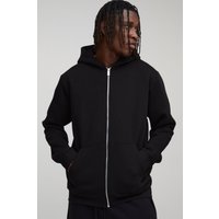 Tall Basic Regular Zip Through Hoodie - Schwarz - 2XL, Schwarz von boohooman