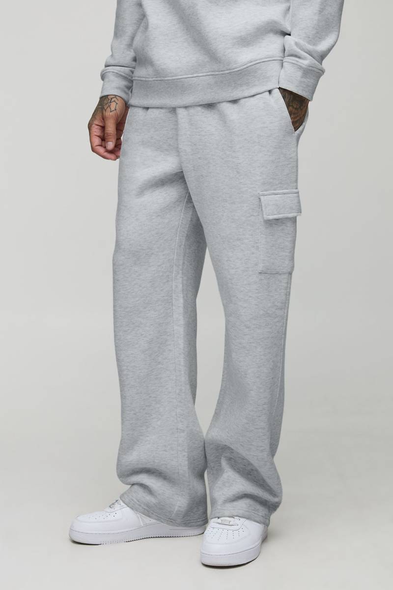 Tall Basic Cargo-Jogginghose mit geradem Bein - Grau - M, Grau von boohooman