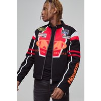 Tall Bikerjacke mit Moto-Applikation - Schwarz - M, Schwarz Tall Bikerjacke mit Moto-Applikation - Schwarz - M, Schwarz von boohooman