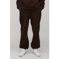 Tall Oversize Borg-Jogginghose mit Bhm-Stickerei - Braun - 2XL, Braun Tall Oversize Borg-Jogginghose mit Bhm-Stickerei - Braun - 2XL, Braun von boohooman