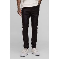 Tall beschichtete Skinny Jeans - Schwarz - 40, Schwarz von boohooman