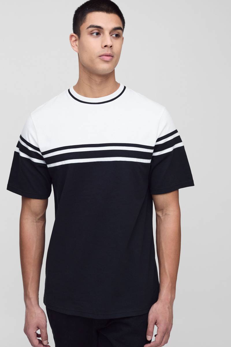 Tall Colorblock T-Shirt - Schwarz - S, Schwarz von boohooman