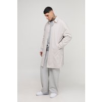 Tall Oversize Regenjacke in Knitteroptik - Grau - 2XL, Grau von boohooman