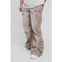 Tall Cargo-Jeans mit elastischem Bund und Acid-Waschung - Grau - 40, Grau von boohooman