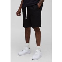 Tall lockere Shorts mit elastischem Bund - Schwarz - L, Schwarz von boohooman