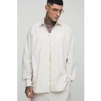 Tall Embroidered Super Oversized Stripe Shirt - Grau - 2XL, Grau von boohooman