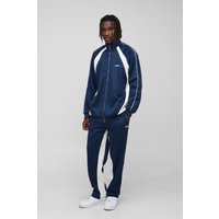 Tall Man Colorblock Trikot-Trainingsanzug mit Trichterkragen - Blau - M, Blau von boohooman