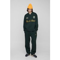 Tall Oversize Sweatshirt & Jogginghose mit L'Homme Stickerei - Grün - S, Grün Tall Oversize Sweatshirt & Jogginghose mit L'Homme Stickerei - Grün - S, Grün von boohooman
