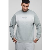 Tall Sweatshirt mit Limited Edition Print - Grau - L, Grau von boohooman