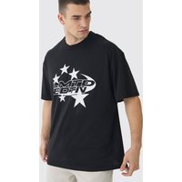 Tall Limited Edition T-Shirt mit Sternen-Print - Schwarz - L, Schwarz von boohooman