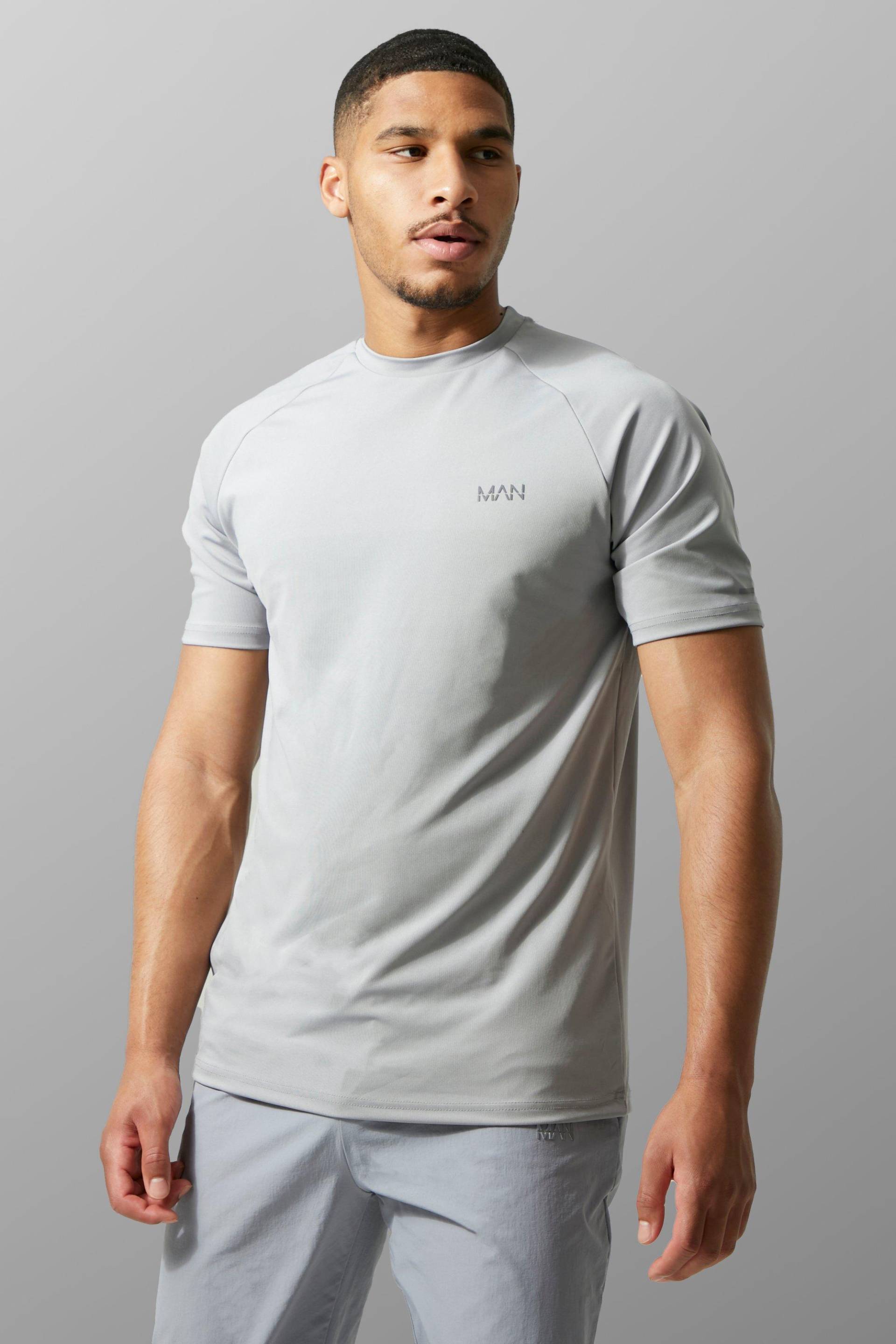 Tall Man Active Gym Raglan T-Shirt - Grau - M, Grau von boohooman