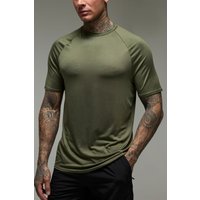 Tall Man Active Lightweight Essentials Gym Raglan T-Shirt - Khaki - M, Khaki von boohooman