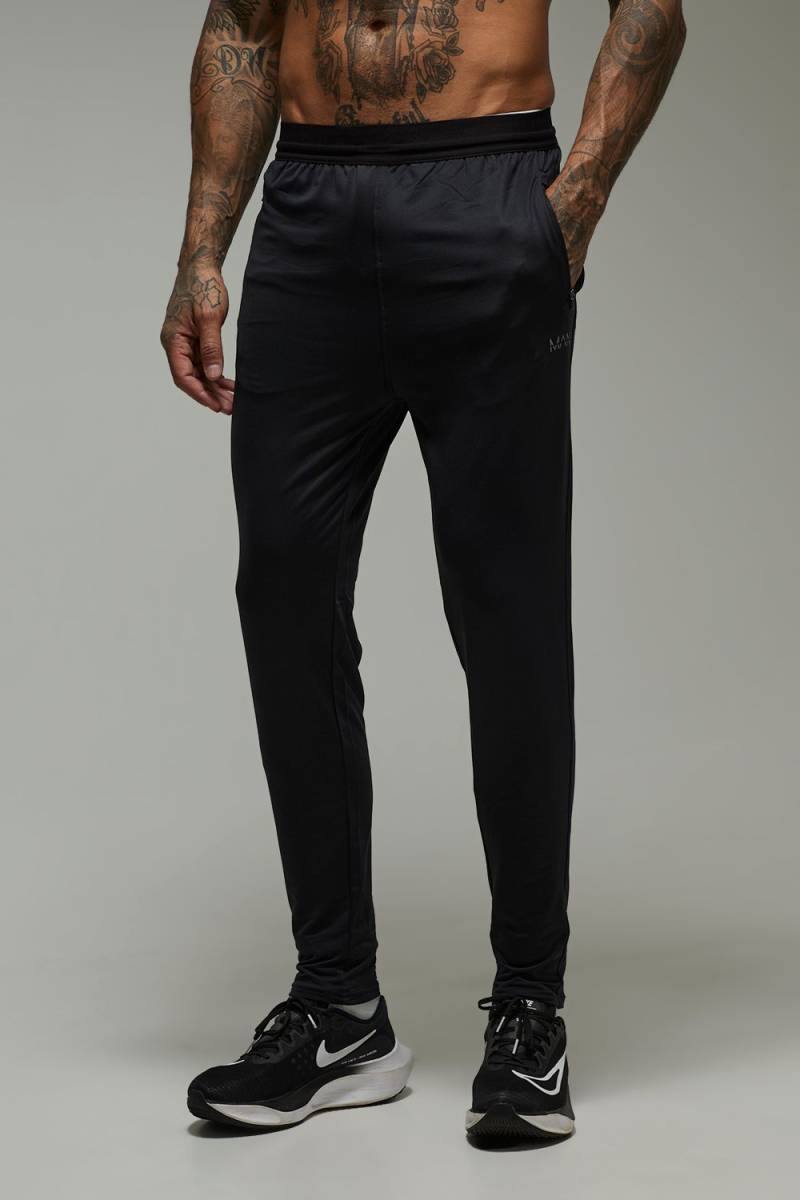 Tall Man Active Performance Skinny Stretch Jogginghose - Schwarz - XS, Schwarz von boohooman