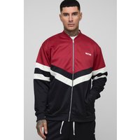 Tall Man Colorblock Trikot-Jacke mit Trichterkragen - Schwarz - L, Schwarz von boohooman