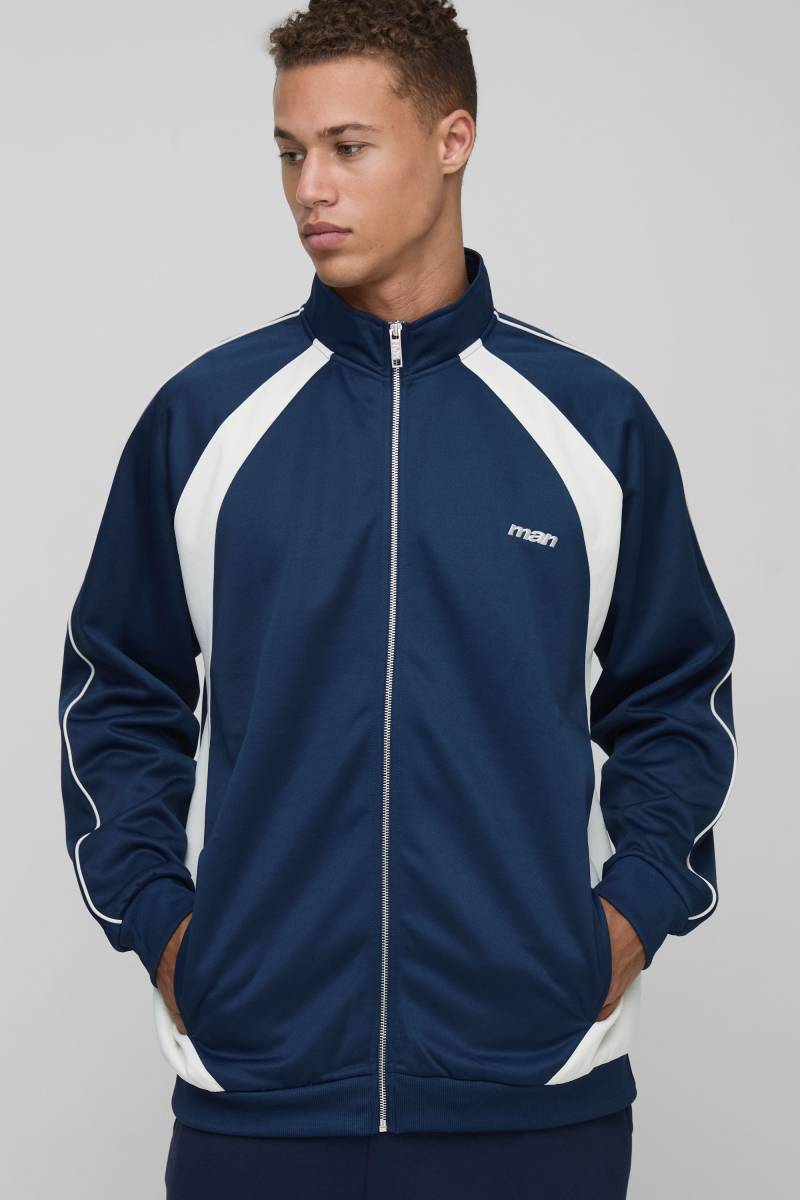 Tall Man Colorblock Trikot-Jacke mit Trichterkragen von boohooman