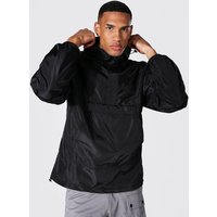Tall Man Regenjacke mit Ärmel-Etikett - Schwarz - S, Schwarz von boohooman