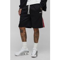 Tall Man Oversize Colorblock Trikot-Shorts - Schwarz - L, Schwarz von boohooman