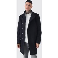 Tall Mantel in Wolloptik mit Trichterkragen - Schwarz - M, Schwarz Tall Mantel in Wolloptik mit Trichterkragen - Schwarz - M, Schwarz von boohooman