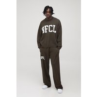 Tall Official gestricktes Oversize Sweatshirt & Jogginghose - Braun - 2XL, Braun von boohooman