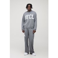 Tall Official gestricktes Oversize Sweatshirt & Jogginghose - Grau - 2XL, Grau von boohooman