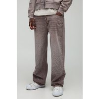 Tall lockere Jeans mit Strass - Rosa - 40, Rosa von boohooman