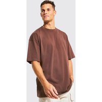 Tall Oversize Basic Rundhals T-Shirt - Braun - S, Braun von boohooman