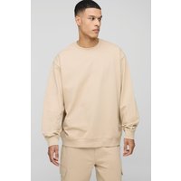 Tall Oversize Basic Sweatshirt - Taupe - 2XL, Taupe von boohooman