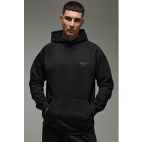 Tall Oversize Hoodie mit Man Active Training Dept Print - Schwarz - XL, Schwarz von boohooman