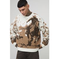 Tall Oversize Jacquard-Pullover von boohooman