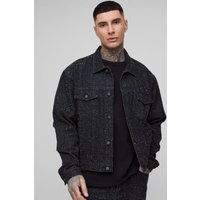 Tall Oversize Jeansjacke - Schwarz - 2XL, Schwarz von boohooman