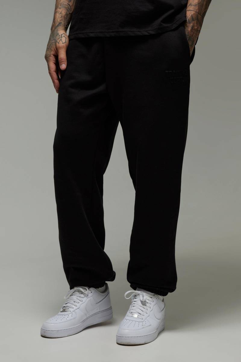 Tall Oversize Jogginghose mit Man Active Training Dept Print - Schwarz - XL, Schwarz von boohooman