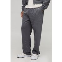 Tall Oversize Jogginghose mit Strass - Grau - S, Grau von boohooman