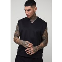 Tall Oversize Scuba-vesttop mit V-Ausschnitt - Schwarz - L, Schwarz von boohooman