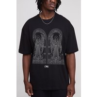 Tall Oversize T-Shirt mit Gothic Strass-Print von boohooman