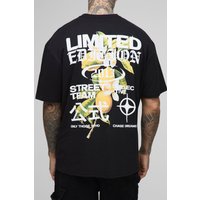 Tall Oversize T-Shirt mit Limited Edition Blumenprint von boohooman