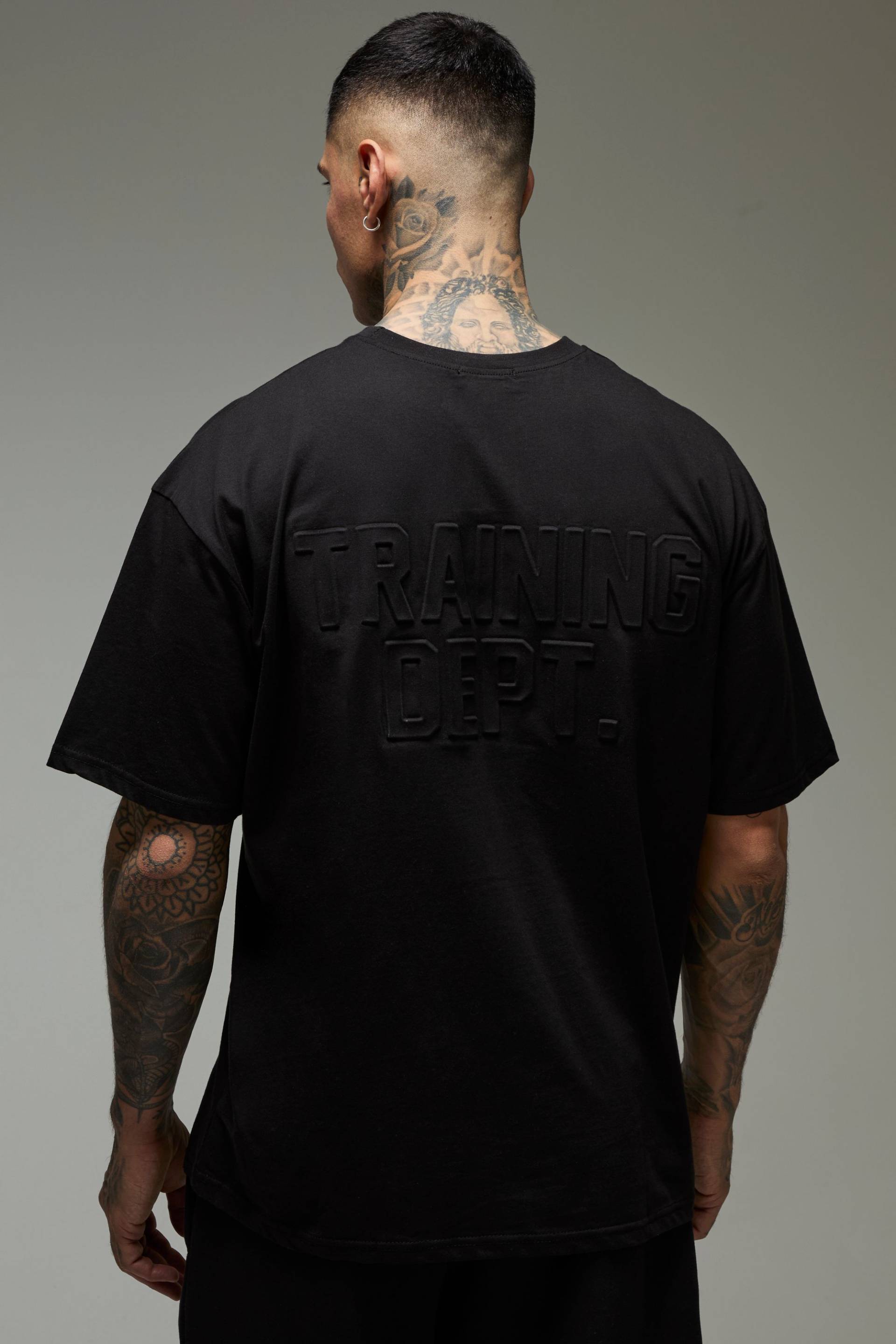 Tall Oversize T-Shirt mit Man Active Training Dept Print von boohooman