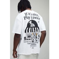 Tall Oversize T-Shirt mit Man-Schriftzug und Good Vibes Print von boohooman